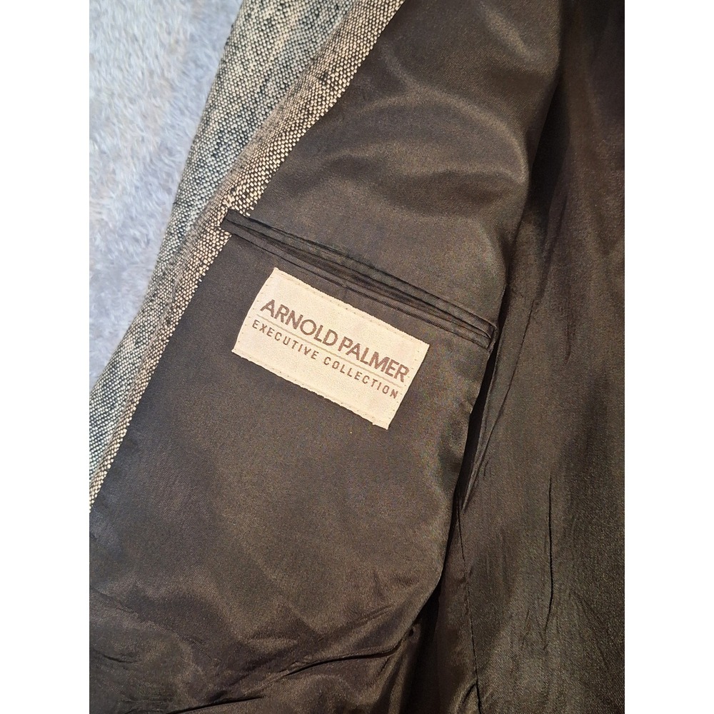 Arnold Palmer Executive Collection Mens Gray Natural Silk Blazer Sport Coat 46" - Picture 4 of 13